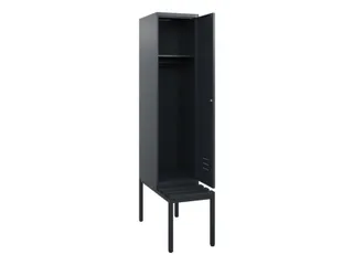 locker met bank,HxBxD 1950x400x815mm,1vak,vak B 400mm,draaigrendel - 2