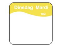 Daymark Label Dagetiket Oplosbaar Dinsdag 25mm Rol 500 Stuks