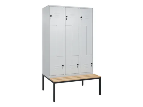 Z-garderobekast,HxBxD 2120x1200x815mm,6vak,vak B 400mm,draaigrendel