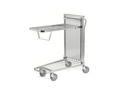 Kopwandwagen,Draagverm. 300Kg,2Etage(S),Staaletage,Zilverkleurig
