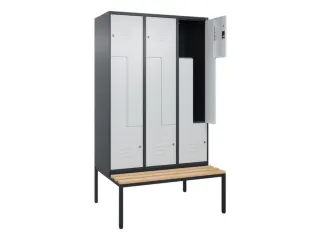 Z-garderobekast,HxBxD 2120x1200x815mm,6vak,vak B 400mm,cil.-slot - 2