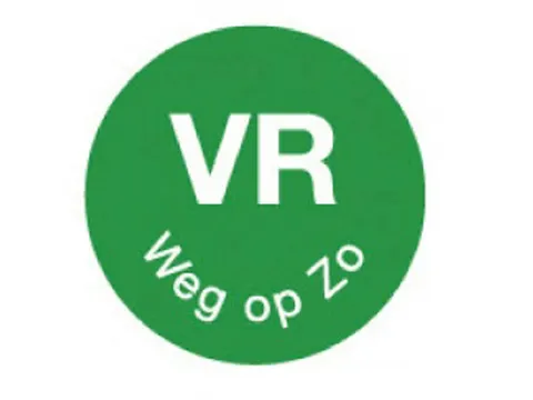 Daymark Label Dagetiket permanent 'Vr weg op Zo' Rol 1000 Stuks