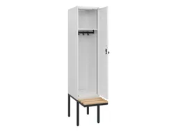 locker met bank,HxBxD 1950x400x815mm,1vak,vak B 400mm,draaigrendel