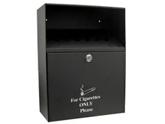 Wandasbak staal 24x30x9cm 7L zwart met 2 sleutels