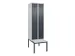 locker met bank,voor scheiding van kleding,HxBxD 2120x600x815mm,2vak