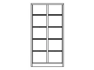 zwaarlastkast 1950x1040x630mm openslaande deuren RAL7035 front RAL3000 - 3
