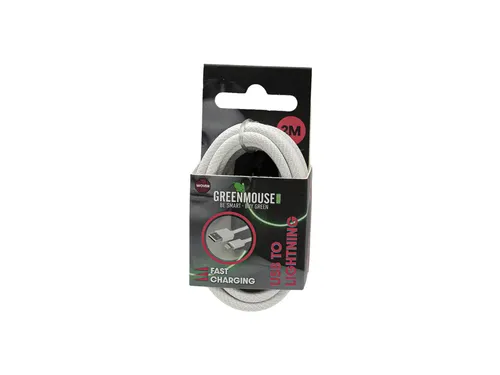 Kabel Green Mouse USB-A to Lightning data Woven 2m blisterverpakking