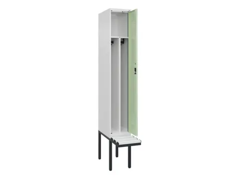 locker met bank,voor scheiding van kleding,HxBxD 2120x300x815mm,1vak
