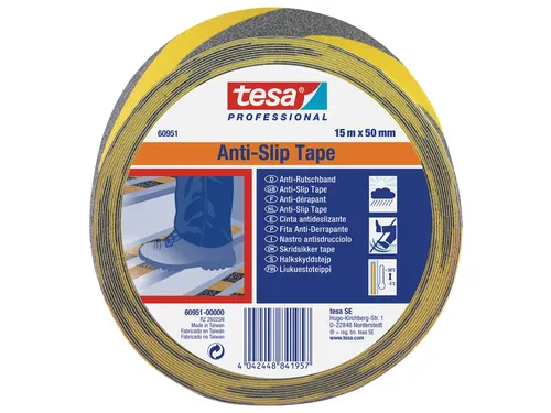 Antisliptape tesa Professional 60951 50mmx15m zwart/geel