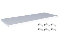 legbord,v. magazijnstelling,BxD 1300x500mm,vakl. 125kg,staal,RAL7035