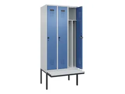 locker met bank,voor scheiding van kleding,HxBxD 2120x900x815mm,3vak