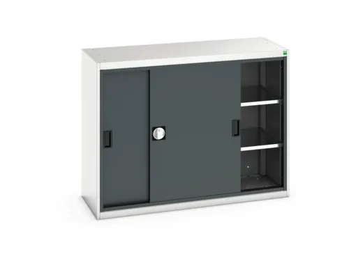werkplaatskast 1000x1300x550mm 2xStalen bodem RAL7035 front RAL7016