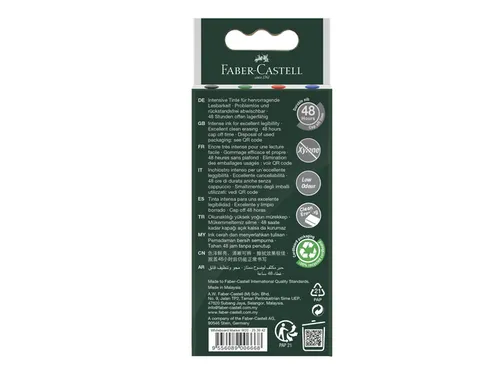Whiteboardmarkers Faber-Castell set 4 stuks zwart,groen,rood,blauw