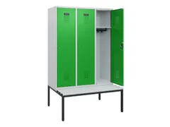 locker met bank,HxBxD 1950x1200x815mm,3vak,vak B 400mm,cilinderslot