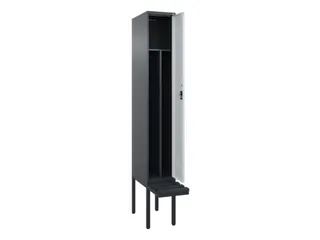 locker met bank,voor scheiding van kleding,HxBxD 2120x300x815mm,1vak - 1