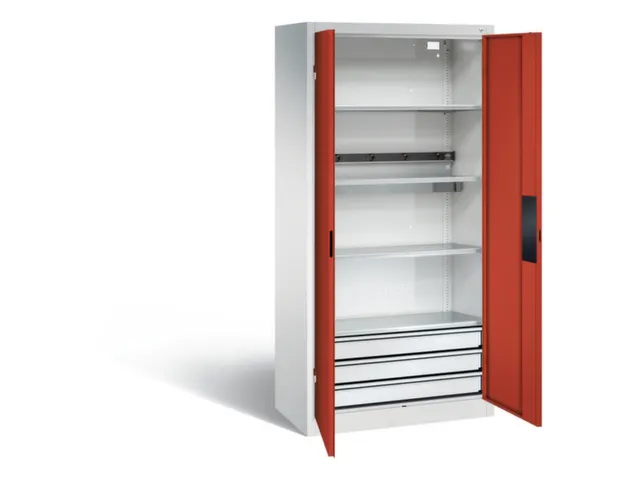 acculaadkast 1950x930x500mm 5stekkerdozen 230V cil.-slot front RAL3000