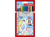 Brushstift STABILO Pen 568/12-21 etui à 12 kleuren