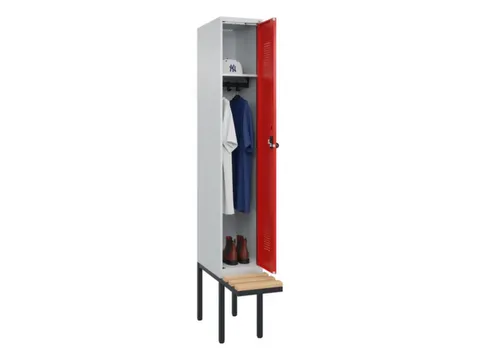 locker met bank,HxBxD 2120x300x815mm,1vak,vak B 300mm,draaigrendel