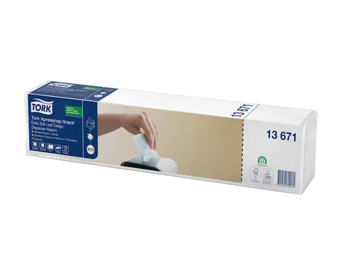 Tork 13671 XPressnap Servet Snack Extra Soft 2-Laags Wit 1/4 vouw
