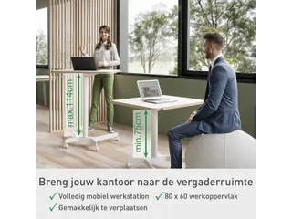 Leitz Ergo Zit-Sta bureau Mobiel 80x60cm klein - 18