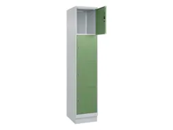 lockerkast,HxBxD 1950x400x500mm,1x4vakken,vak B 400mm,cil.-slot,sokkel