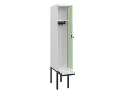 locker met bank,HxBxD 1950x300x815mm,1vak,vak B 300mm,draaigrendel