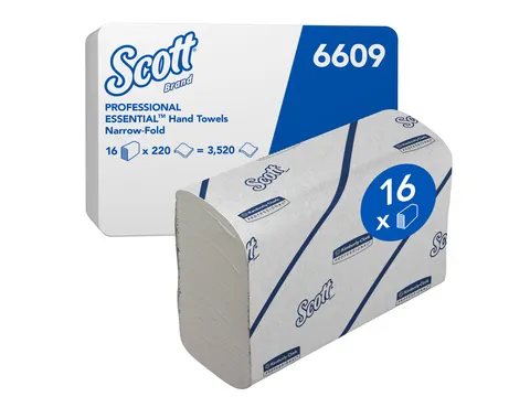 Handdoek Scott i-vouw 2-laags 212x186mm 16x220stuks wit 6609
