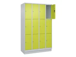 lockerkast,HxBxD 1950x1200x500mm,4x3vakken,vak B 300mm,cil.-slot