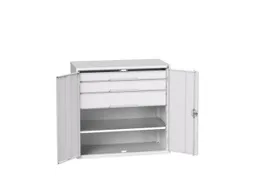 universele kast,HxBxD 1000x1050x550mm,1xStalen bodem,3lade(n)