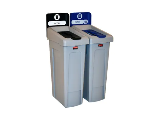 Slim Jim Recyclingstation NL deksel gesloten zwart/papier blauw