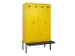 locker met bank,voor scheiding van kleding,HxBxD 2120x1200x815mm,4vak