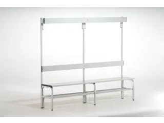 omkleedbank,HxLxD 1650x1500x375mm,alu. lijsten,frame RVS RAL7035 - 1