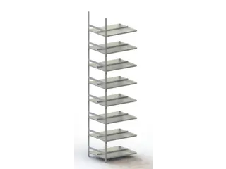 Schroefstelling Aanbouwveld Ral7035 2500x752x604mm 8legborden 80kg - 1