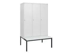 locker met bank,HxBxD 1950x1200x815mm,3vak,vak B 400mm,cil.-slot