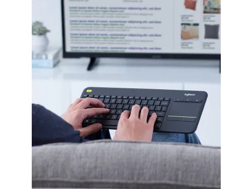 Wireless Touch Keyboard K400 Plus - Zwart, Belge (Azerty)