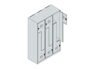 Z-garderobekast,HxBxD 1850x1200x500mm,vak B 200/400mm,draaigrendel - 4