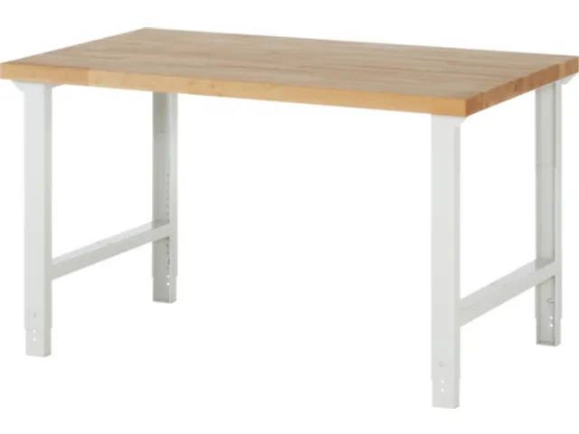 établi HxlxP 790-1140x2000x900mm hêtrepanneau huilé force 750kg