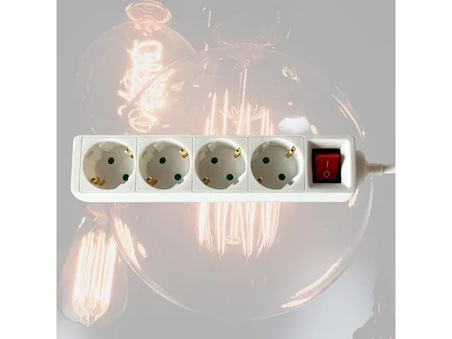 Stekkerdoos BRASQ 4 voudig 3 meter wit