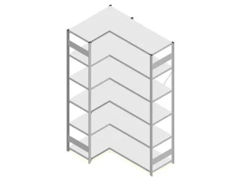 Hoekstelling Hxbxd 2500x1060/1515x535mm Veldlast 900kg 2x6legborden