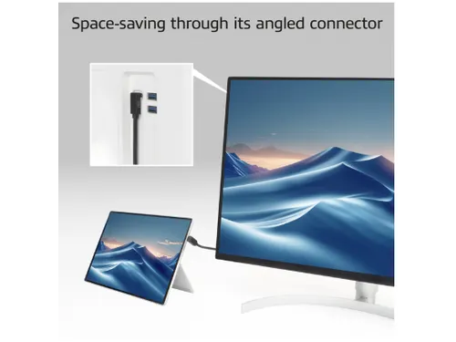 Kabel ACT USB-C hoek boven/beneden 10Gbps 1m