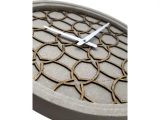 Wandklok Nextime Dia. 39.5cm Polyresin/hout Grijs - 5