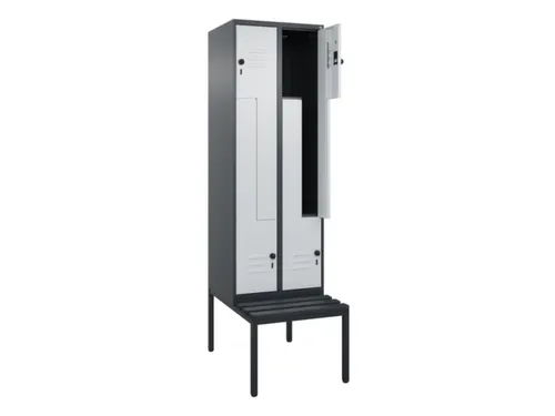 Z-garderobekast,HxBxD 2120x600x815mm,2vak,vak B 300mm,draaigrendel