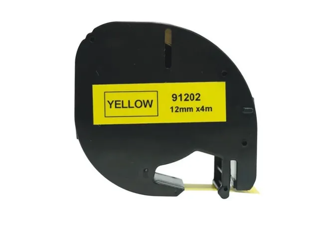 Labeltape Dymo Compatible Letratag 91202 12mm Zwart Op Geel