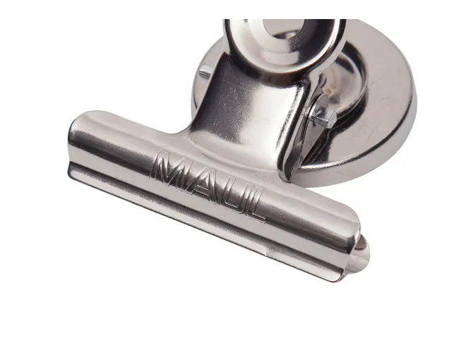 Papierklem MAUL Bulldog met magneet 40mm capaciteit 15mm zilver