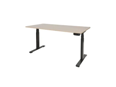 Dextro Plus Zit-sta Bureau Elektrisch 160x80 Lindberg Eiken 25mm Zwart