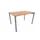 vergadertafel HxBxD 72x120x80cm rechthoekig Beuken 4voeten Alu