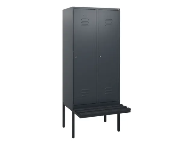 locker met bank,HxBxD 1950x800x815mm,2vak,vak B 400mm,cil.-slot