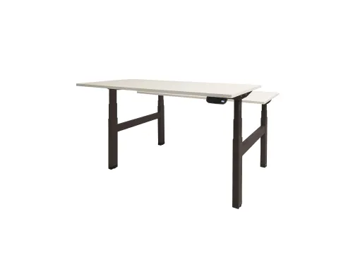 Dextro Plus Duo Zit-sta Bureau Elektrisch 140x80 Krijtwit 25mm Zwart