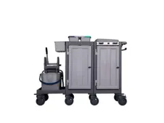 Reinigingswagen,2Kasten,2-4Zakhouders,4X6L Emmer,Mopwringer