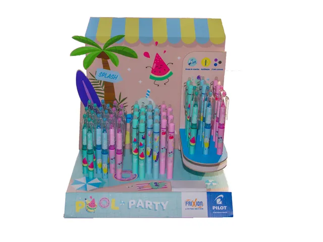 Rollerpen PILOT friXion Pool Party medium assorti display à 48 stuks